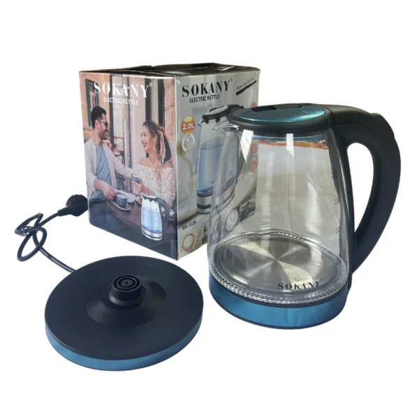 Sokany SK-1029 Electric Glass Kettle 1500W-2 Liter - Image 3